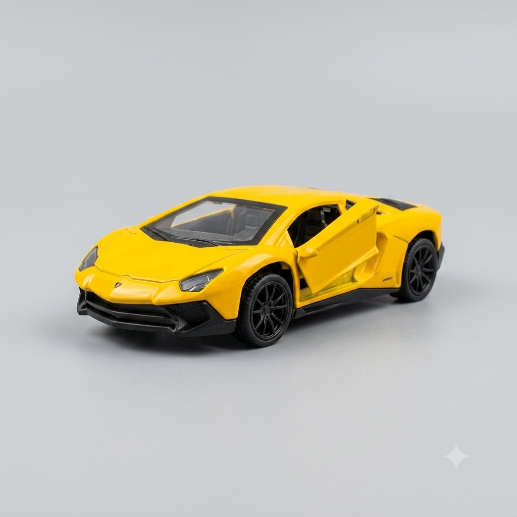 Yellow Diecast Sports Car Toy