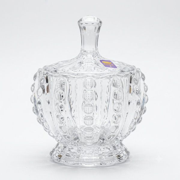Crystal Glass Candy Jar with Lid