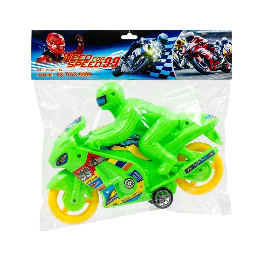 Plastic Sports Racing Heavy Bike Toy with Rider Figure for Kids