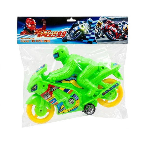 Plastic Sports Racing Heavy Bike Toy with Rider Figure for Kids