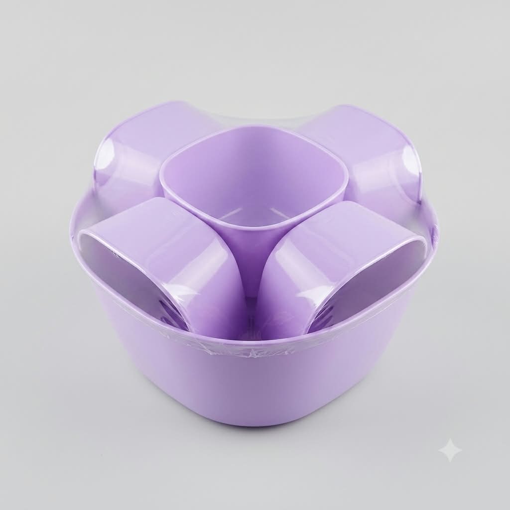 6-Piece Plastic Serving Bowl Set with Handles