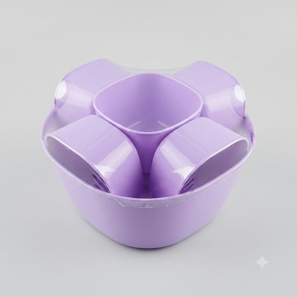 6-Piece Plastic Serving Bowl Set with Handles
