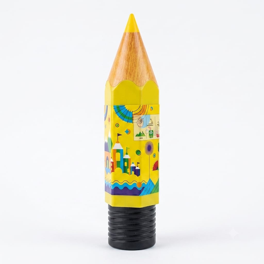 Giant Pencil Shaped Plastic Water Bottle for Kids