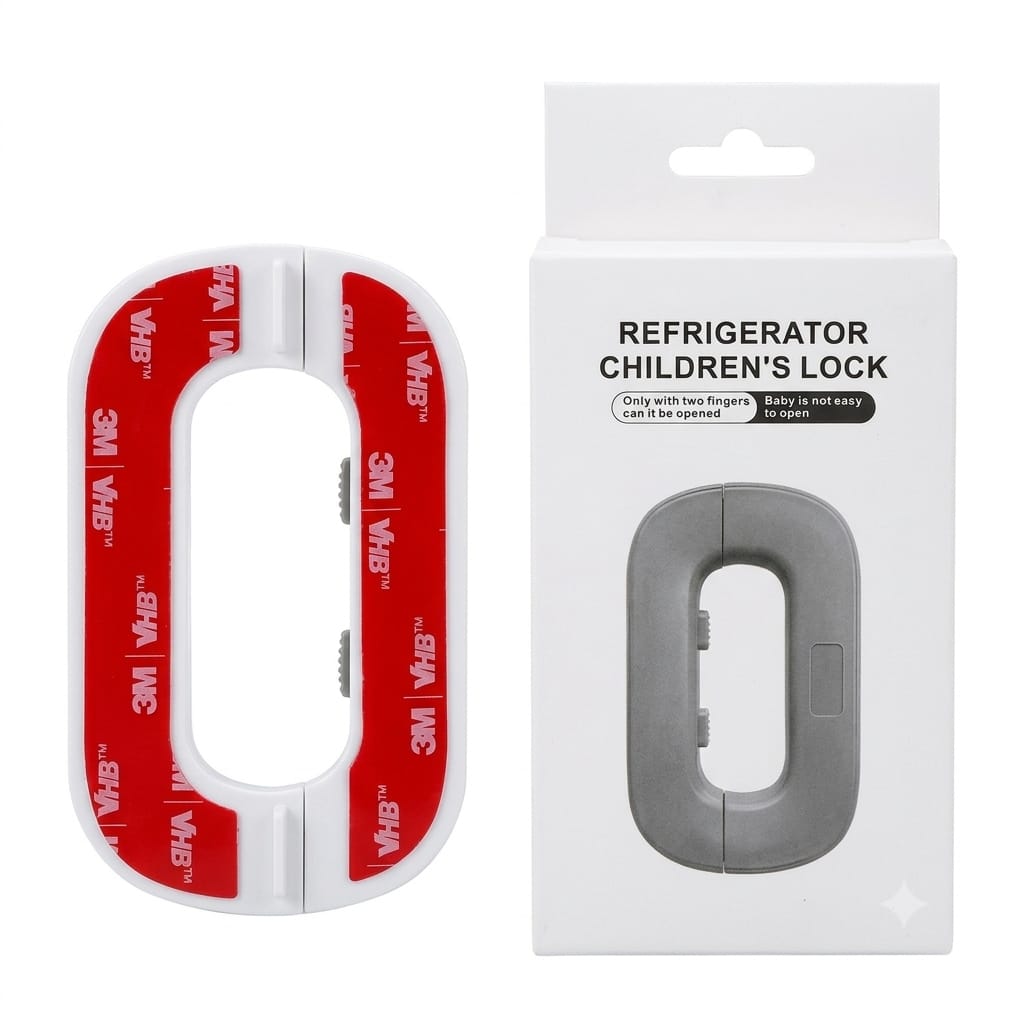 Child Safety Refrigerator Door Lock with 3M Adhesive