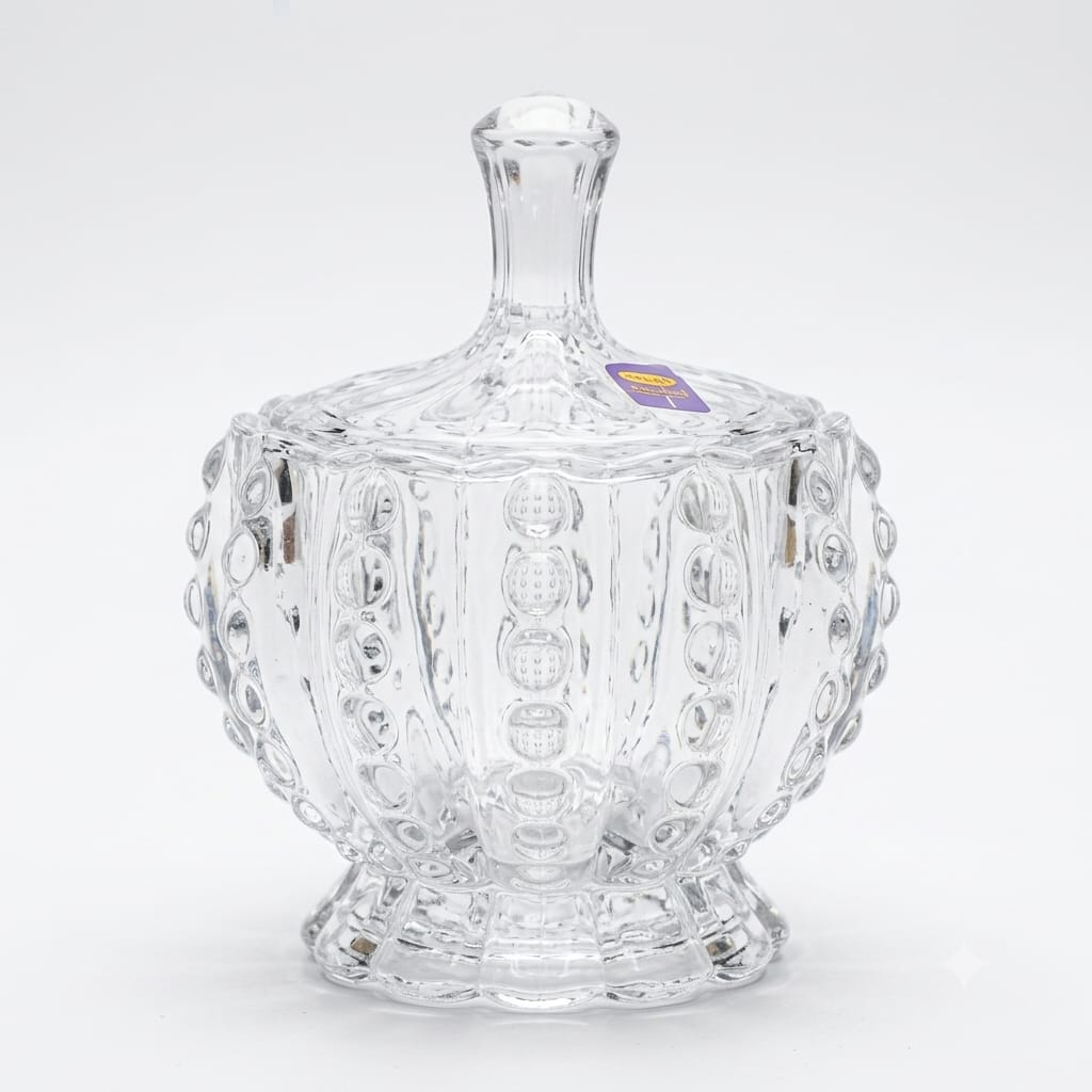 Crystal Embossed Candy Bowl with Lid