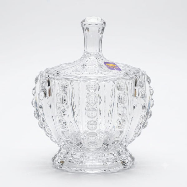 Crystal Embossed Candy Bowl with Lid