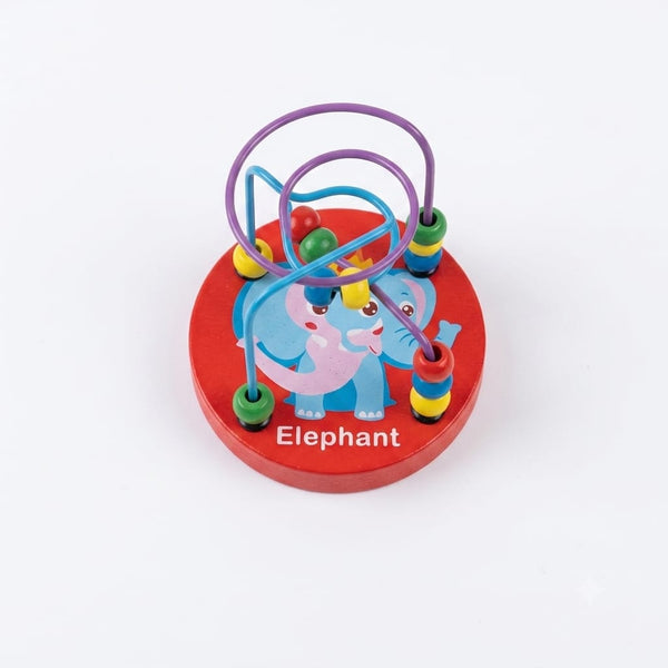 Colorful Elephant Wooden Coaster Bead Toy