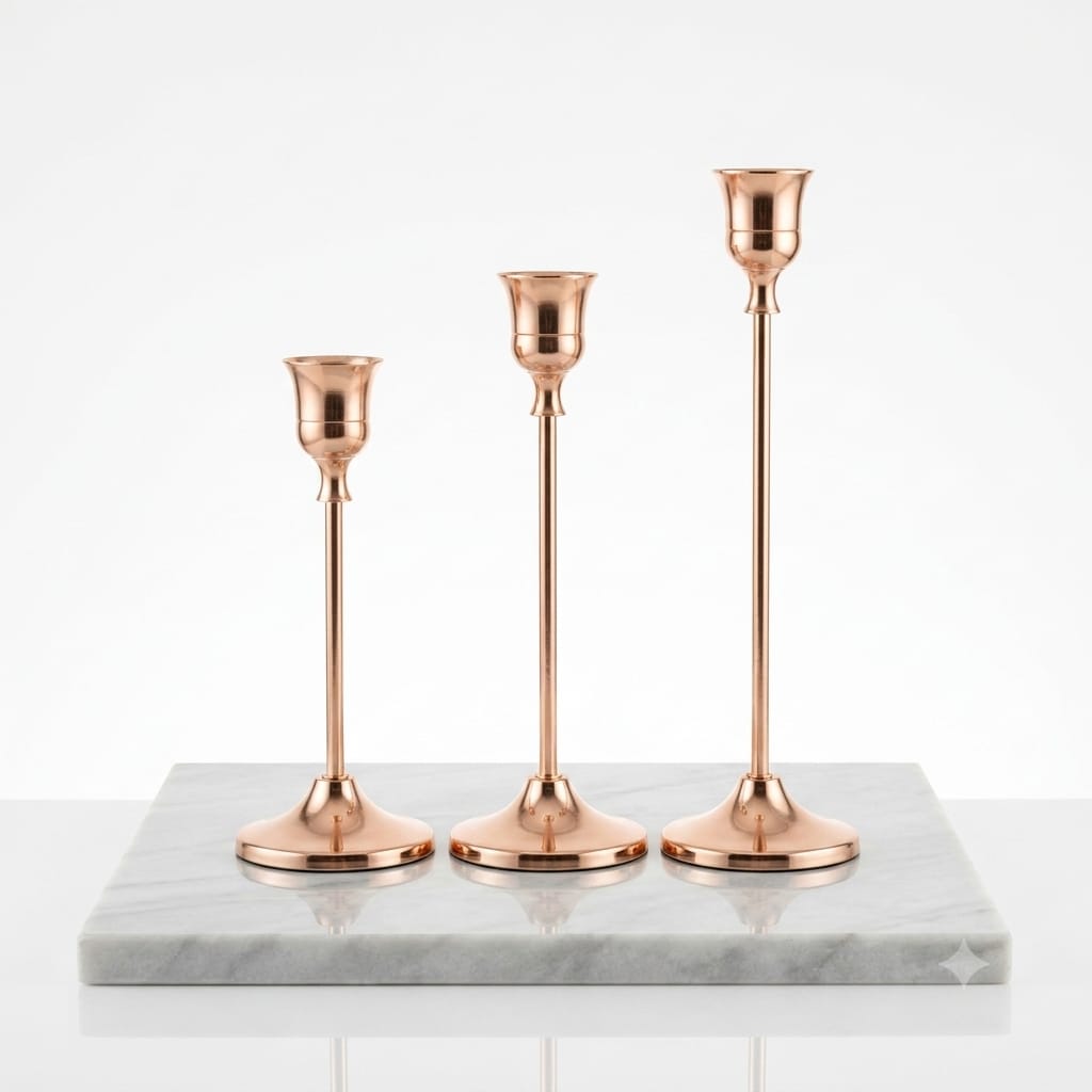 1-Piece Metallic Taper Candle Holder Stand Set