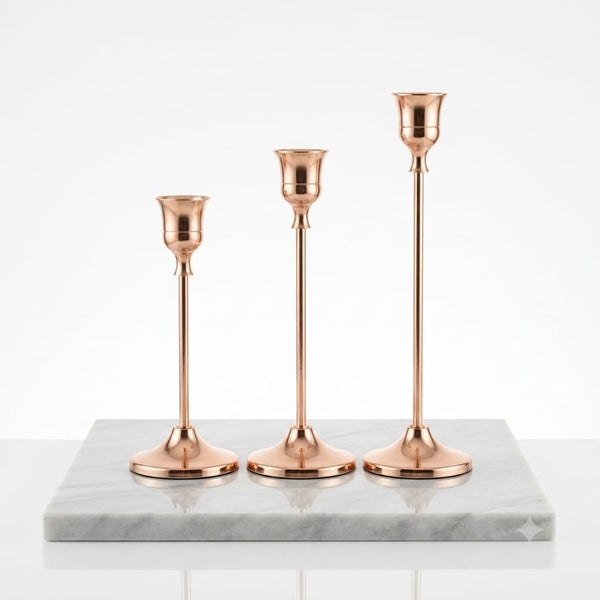 1-Piece Metallic Taper Candle Holder Stand Set