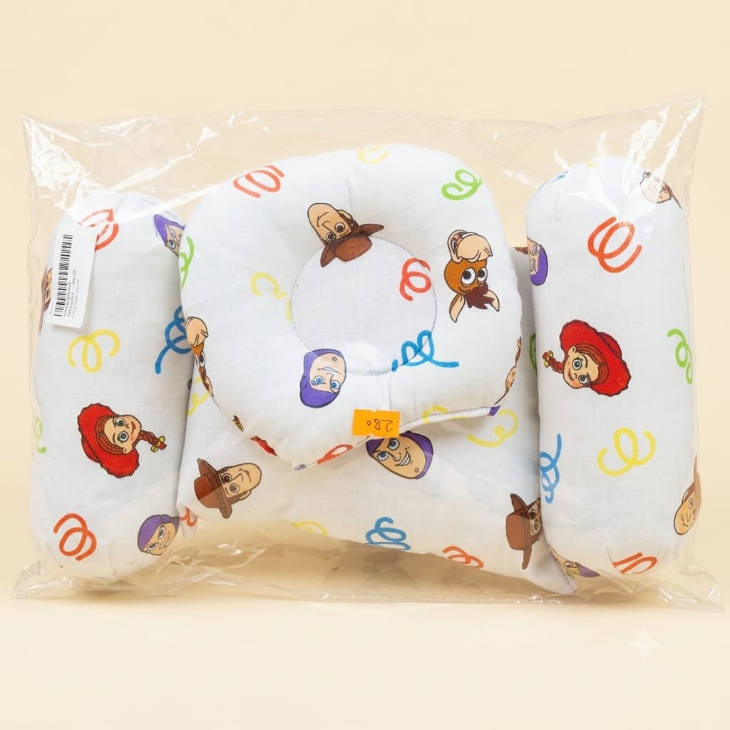 Cartoon Baby Pillow & Side Bolster Set (4-Piece)
