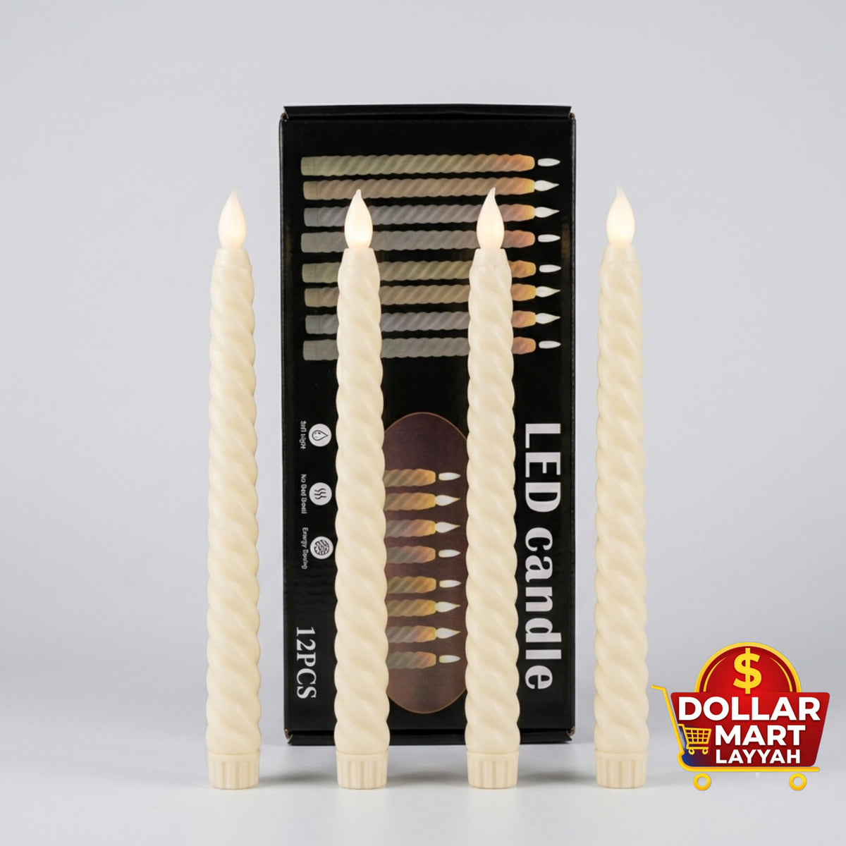 Flameless LED Twisted Taper Candles