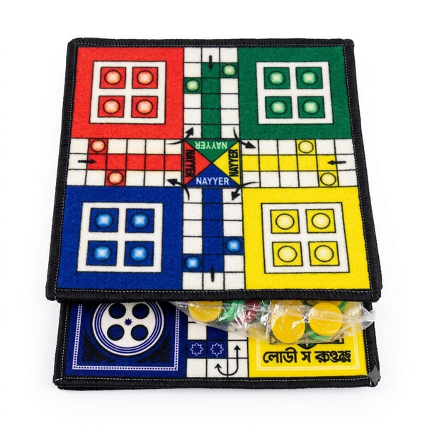 Classic Fabric Velvet Ludo Board Game Set with Tokens & Dice