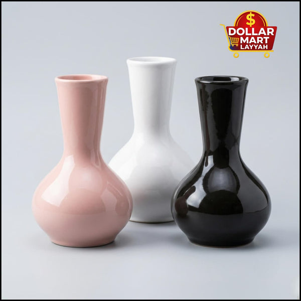 Glossy Mini Ceramic Flower Vase Set