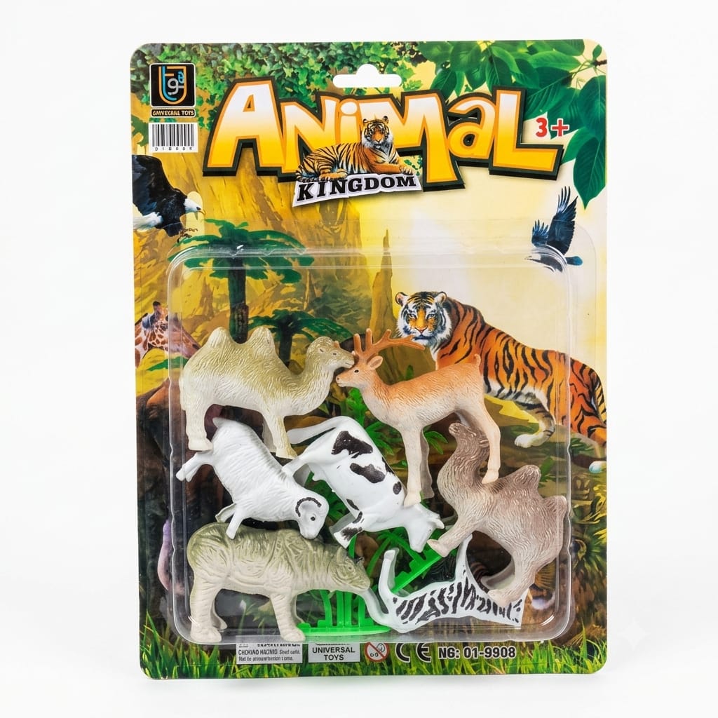 Animal Kingdom Plastic Jungle & Farm Animals Toy Set for Kids