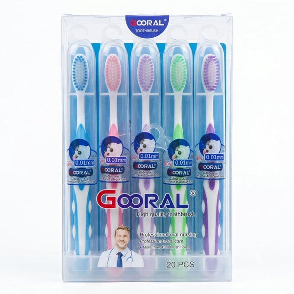 Gooral Soft Bristle Toothbrush Pack (20 Pieces)