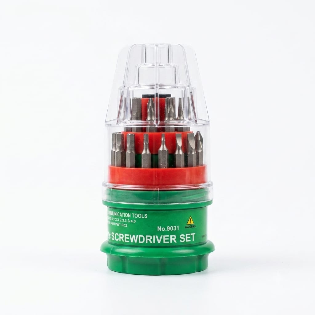 Multi-Bit Screwdriver Set with Rotating Bit Holder