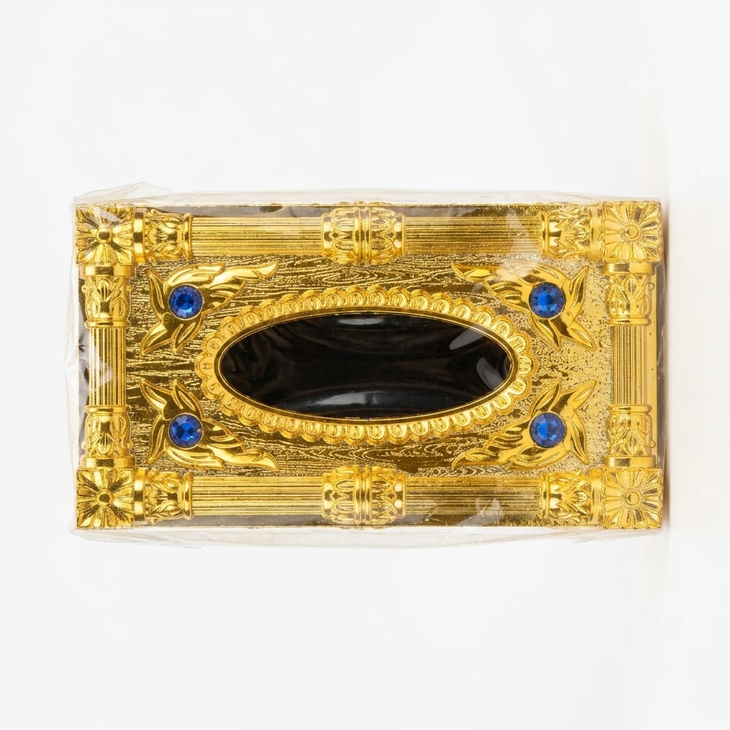 Golden Decorative Tissue Box Holder