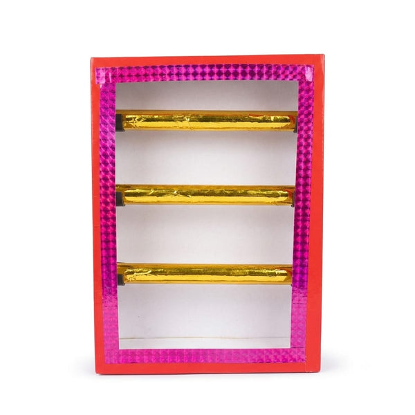 3-Tier Wall Mounted Display Shelf Rack (Pink & Golden)