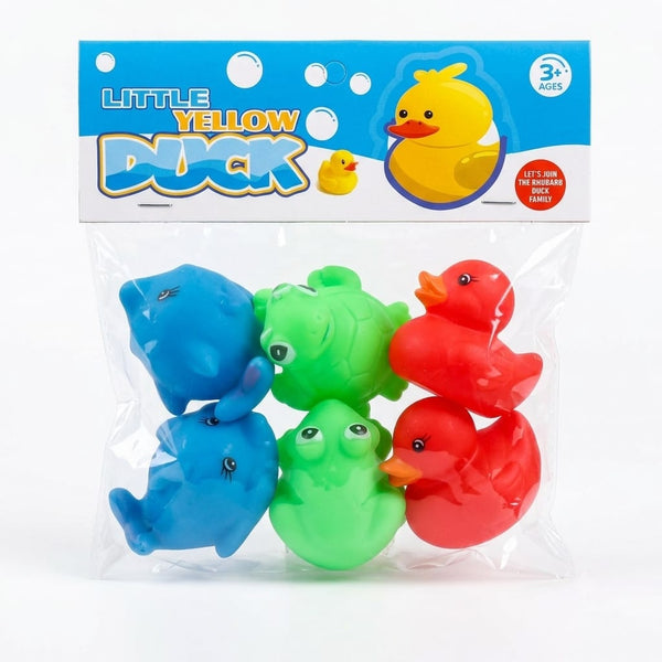 6 Pcs Floating Rubber Squeeze Bath Toys Set for Kids