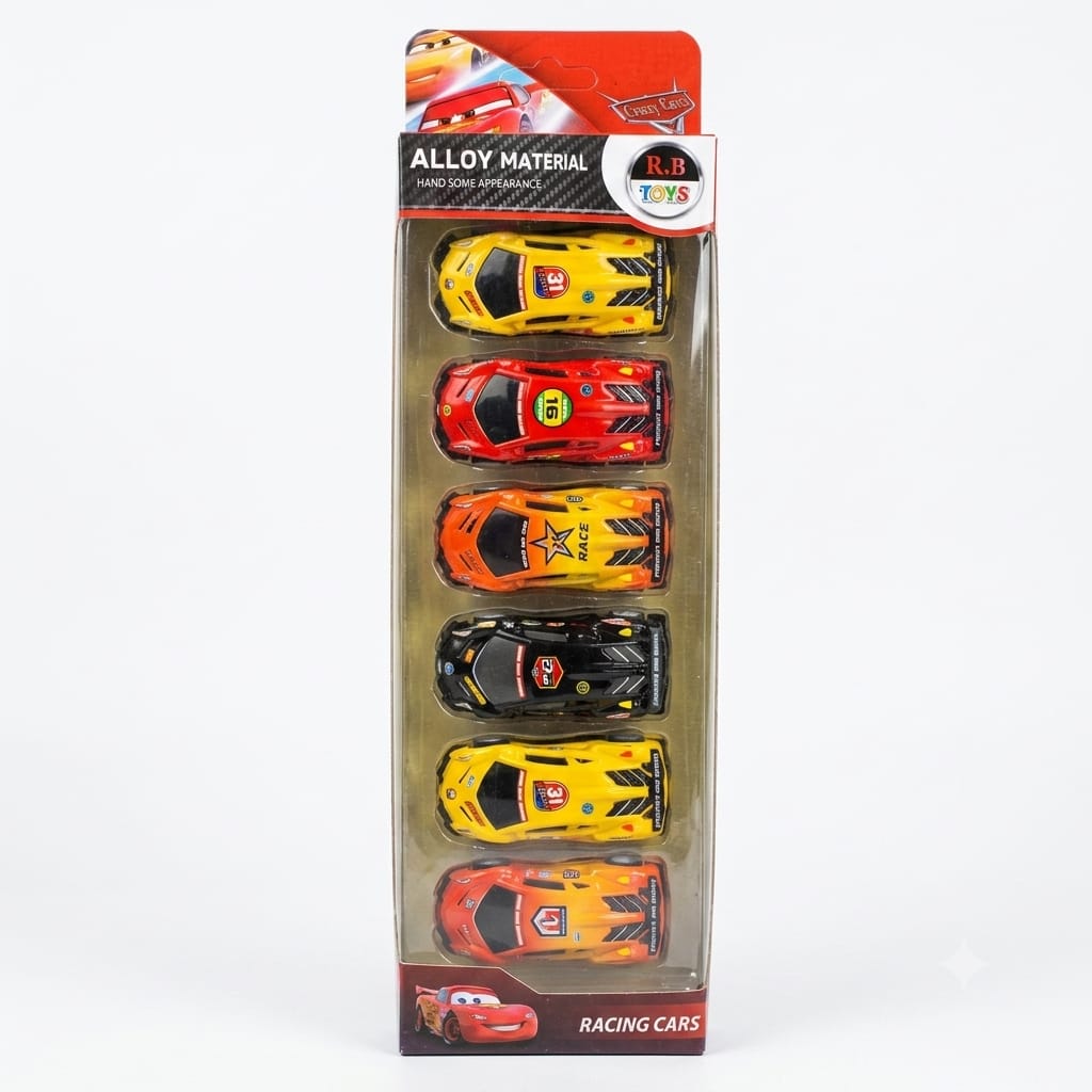 6 Pcs Diecast Alloy Metal Mini Racing Cars Set for Kids