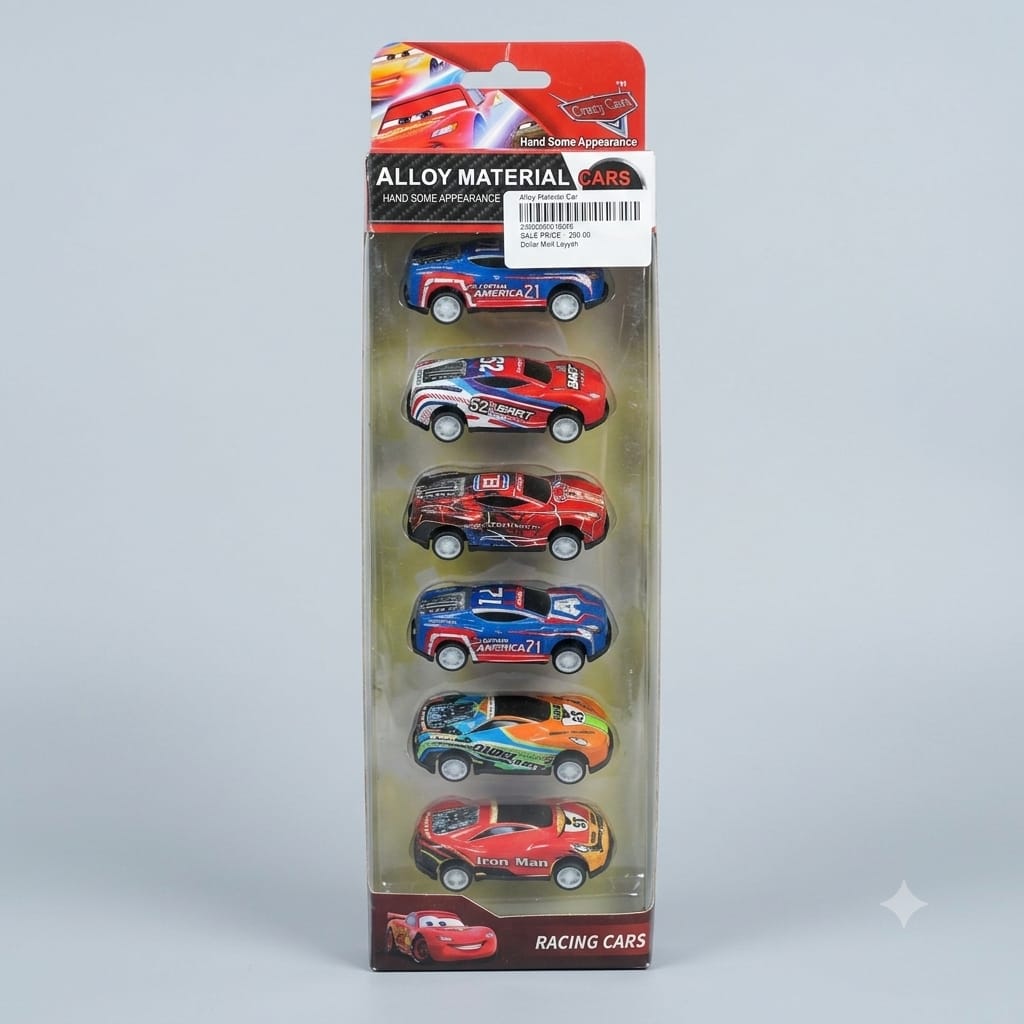 Short Name Options  6-Piece Metal Alloy Racing Cars Set