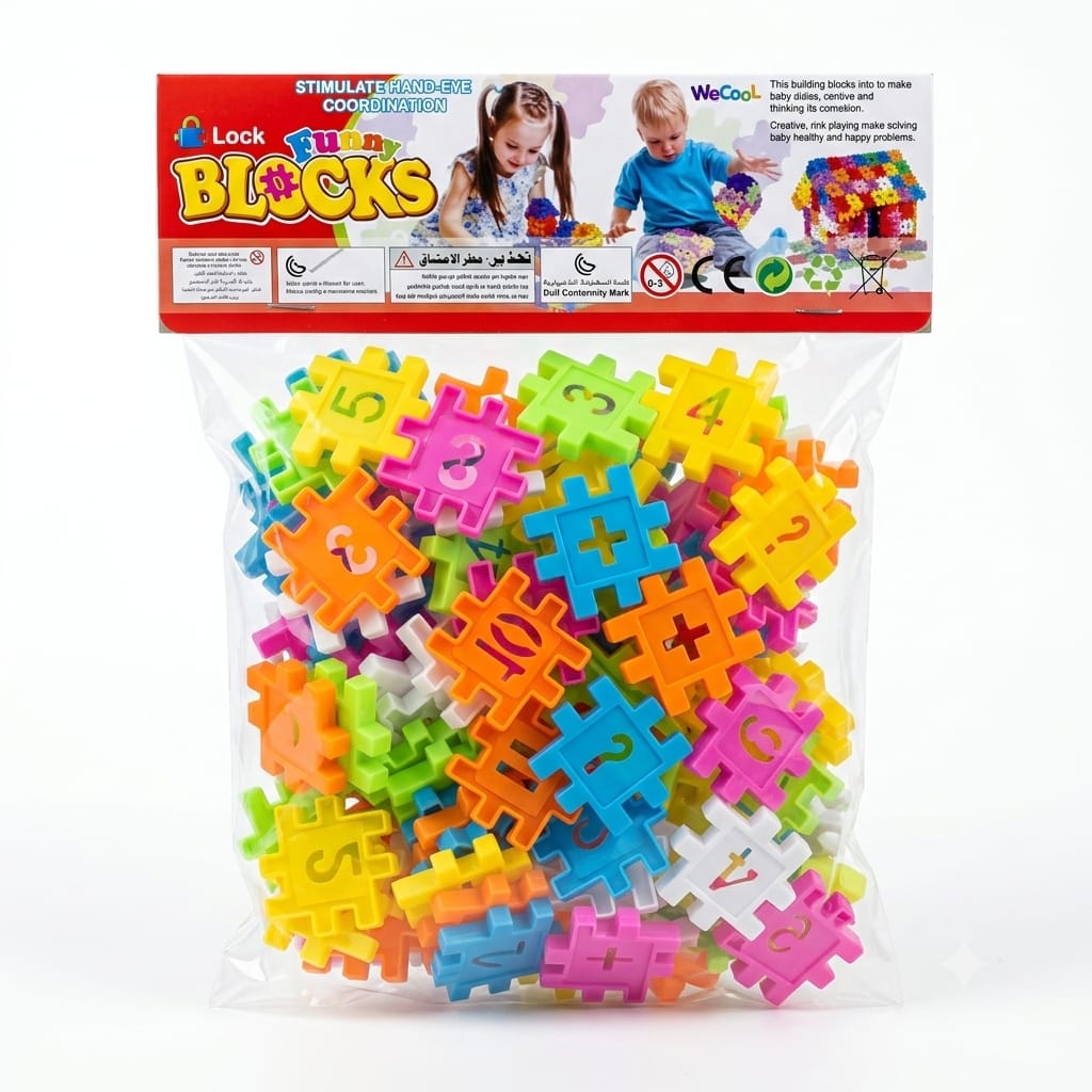 Lock Funny Interlocking Number Building Blocks Set for Kids